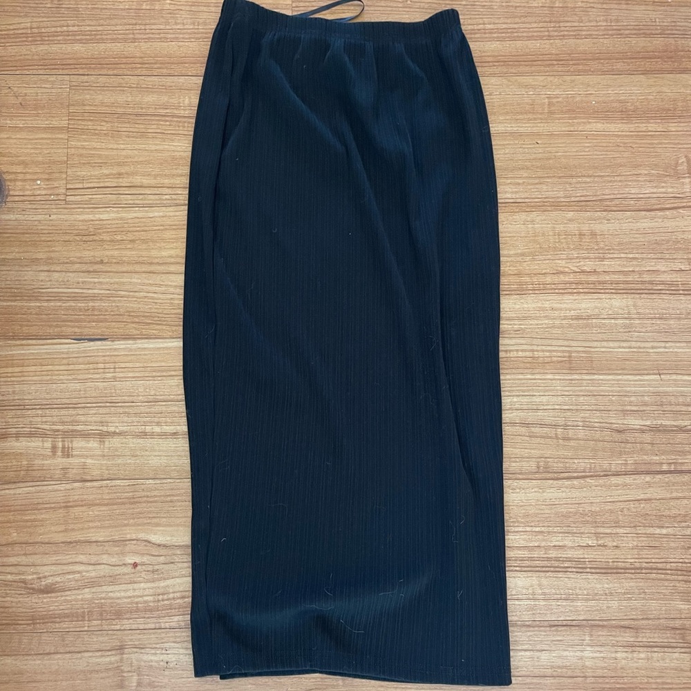 Motel Rocks black ribbed midi skirt